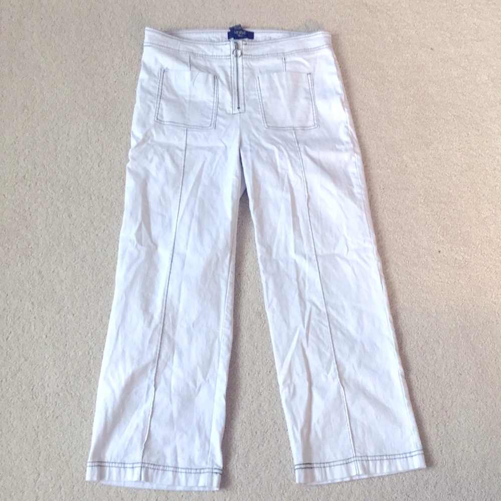 White Mom Jeans with front back pockets